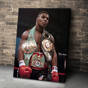 Tyson Champ Boxing - Canvas Wall Art Framed Print Poster - Various Sizes