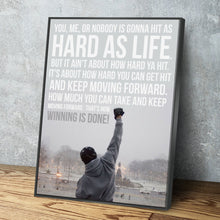 Load image into Gallery viewer, Rocky Movie Poster Rocky Balboa Quote Movie Canvas Wall Art Framed Print Poster - Various Sizes