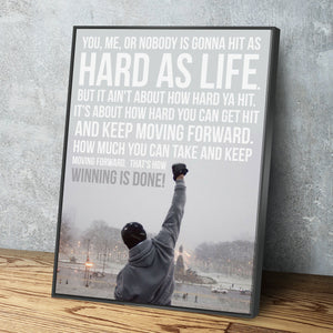 Rocky Movie Poster Rocky Balboa Quote Movie Canvas Wall Art Framed Print Poster - Various Sizes