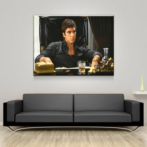 Scarface Poster | Scarface Movie Poster | Tony Montana Poster Framed Canvas Art Wall