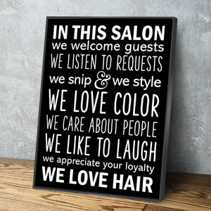 Salon Decor Ideas | Hair Salon Decor | Salon Rules Canvas Wall Art