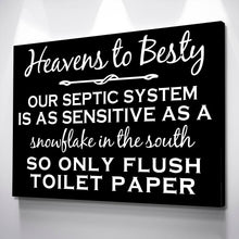 Load image into Gallery viewer, Septic System Sign - Bathroom Sign Wall Art Poster Canvas Wall Art Ready to Hang Various Sizes