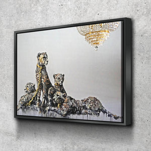 Banksy Prints | Banksy Canvas Art | Banksy Prints for Sale | Graffiti Canvas Art | BANKSY Cheetah Leopard Gold Reproduction