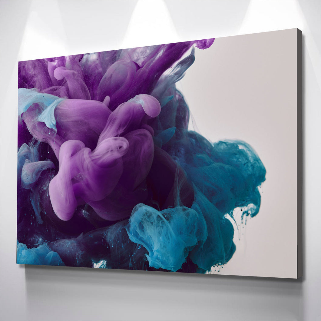 Living Room Wall Art | Living Room Wall Decor | Bedroom Wall Art | Bedroom Wall Decor | Abstract Clouds Purple Blue Canvas Wall Art |