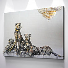 Load image into Gallery viewer, Banksy Prints | Banksy Canvas Art | Banksy Prints for Sale | Graffiti Canvas Art | BANKSY Cheetah Leopard Gold Reproduction