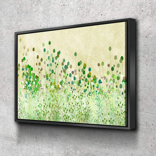 Green Poppy Buds Abstract Canvas Wall Art Print - Various Sizes Canvas Wall Art Ready to Hang Canvas