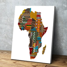Load image into Gallery viewer, African Art Canvas-Map of Africa in Pattern Style Art Canvas Poster/Printed Picture Wall Art Decoration POSTER or CANVAS READY to Hang