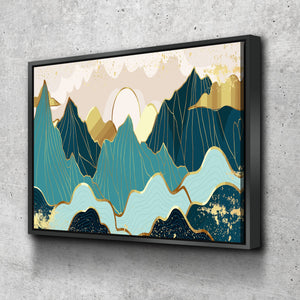 Framed Canvas Home Artwork Decoration Abstract Mountain Nature Scenery Canvas Wall Art for Living Room Bedroom Canvas Wall Art Ready to Hang