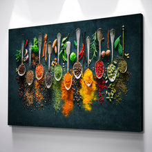 Load image into Gallery viewer, Herbs Spices Cooking Kitchen wall art kitchen wall decor Canvas Wall Art Ready to Hang Canvas