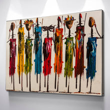 Load image into Gallery viewer, African Wall Art | Abstract African art | Canvas Wall Art | Group Tribe Abstract