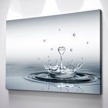 Load image into Gallery viewer, Heart Drop Splash Landscape Bathroom Wall Art | Bathroom Wall Decor | Bathroom Canvas Art Prints | Canvas Wall Art