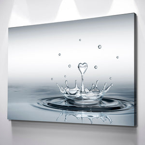Heart Drop Splash Landscape Bathroom Wall Art | Bathroom Wall Decor | Bathroom Canvas Art Prints | Canvas Wall Art
