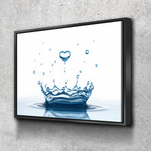 Load image into Gallery viewer, Heart Drop Water Bathroom Wall Art | Bathroom Wall Decor | Bathroom Canvas Art Prints | Canvas Wall Art