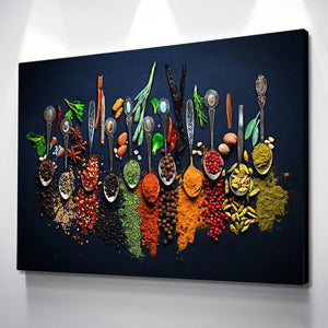 Kitchen Wall Art | Kitchen Canvas Wall Art | Kitchen Prints | Kitchen Artwork | Spoon Spices
