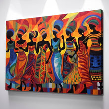 Load image into Gallery viewer, African Wall Art | Abstract African art | Canvas Wall Art | African Women Colorful Abstract v2