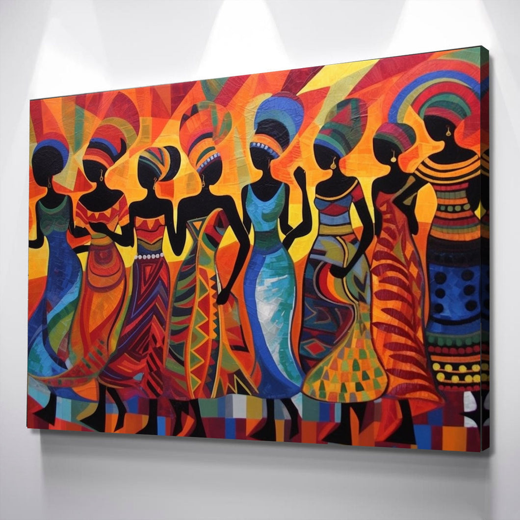 African Wall Art | Abstract African art | Canvas Wall Art | African Women Colorful Abstract v2