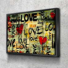 Load image into Gallery viewer, Love Hearts Graffiti Calendar Print Poster Art Canvas Wall Art Ready to Hang Canvas