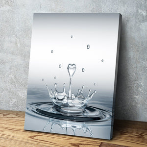 Heart Drop Splash Bathroom Wall Art | Bathroom Wall Decor | Bathroom Canvas Art Prints | Canvas Wall Art