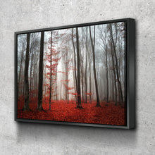 Load image into Gallery viewer, Living Room Wall Art| Landscape wall Art Canvas Prints | Forest Wall Art | Forest Scenery Canvas Wall Art | Red Leaves Forest Trees Mist