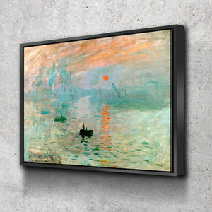 Claude Monet Impression Sunrise Print Canvas Wall Art Reproduction