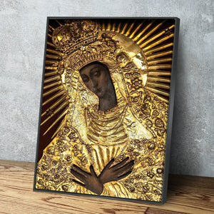 Black Madonna Poland Our Lady of Grace Of The Gate of Dawn Mother Of Mercy Canvas Wall Art Portrait Print