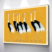 Load image into Gallery viewer, Flock of beautiful Japanese red crown crane by Ogata Korin Japan Art Reproduction Vintage Poster Canvas Wall Art Décor Gift