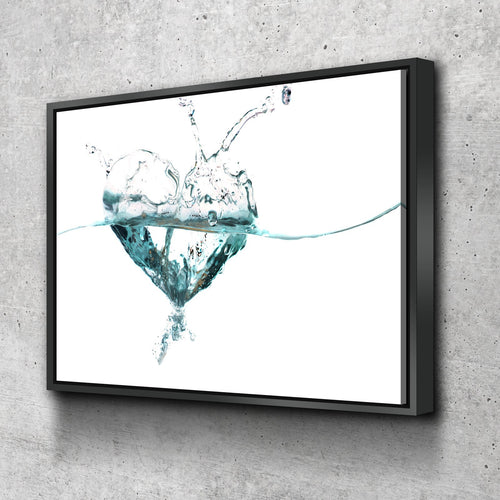 Water Heart Splash Wave Landscape Bathroom Wall Art | Bathroom Wall Decor | Bathroom Canvas Art Prints | Canvas Wall Art