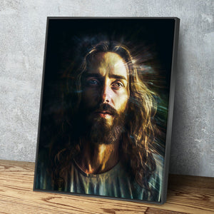 Jesus Christ Canvas Wall Art | Jesus Christ Picture with Long Hair | Christian Canvas Wall Art