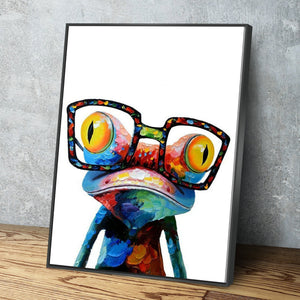 Frog Abstract Canvas Wall Art Print Poster - Various Sizes