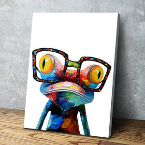 Frog Abstract Canvas Wall Art Print Poster - Various Sizes