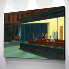 Load image into Gallery viewer, Nighthawks 1942 Canvas Art Print by Edward Hopper Reproduction Poster Print