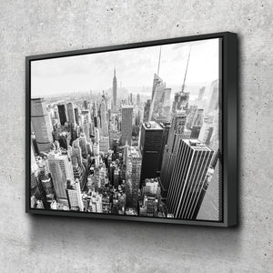 New York Skyline in B&W Canvas Art - New York Empire State, New York Canvas, New York Poster, New York Photo, Large Wall art