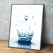 Load image into Gallery viewer, Heart Drop Water Portrait Bathroom Wall Art | Bathroom Wall Decor | Bathroom Canvas Art Prints | Canvas Wall Art