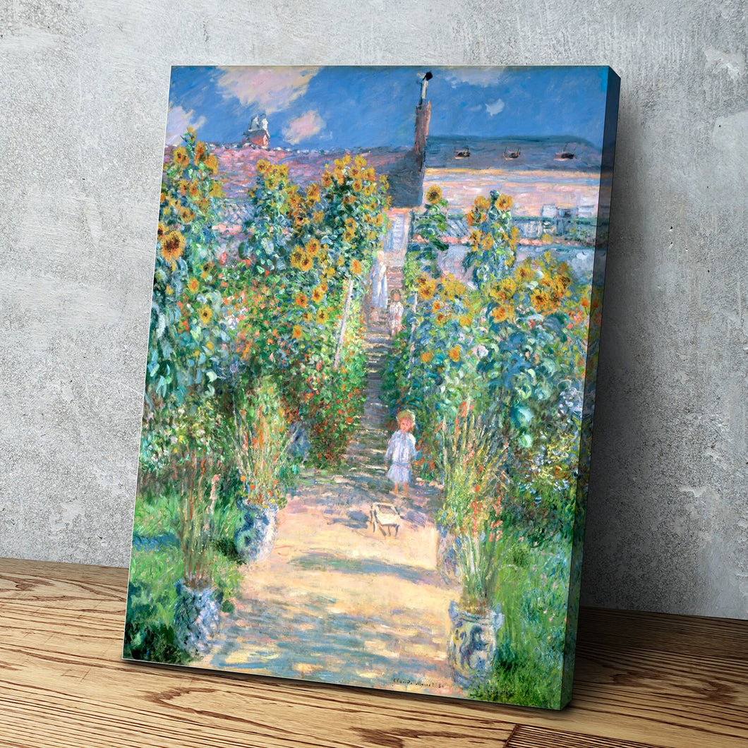 Artist's Garden At Vetheuil by Claude Monet Print | Canvas Wall Art Reproduction