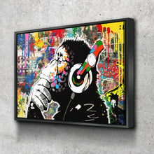 Load image into Gallery viewer, Banksy Prints | Banksy Canvas Art | Banksy Prints for Sale | Graffiti Canvas Art | DJ Monkey Graffiti Reproduction
