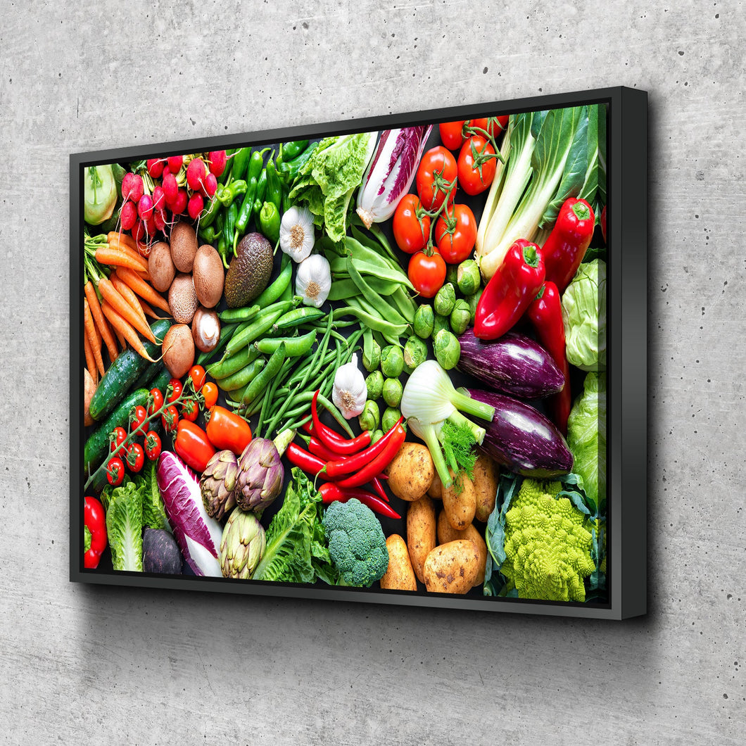 Kitchen Wall Art | Kitchen Canvas Wall Art | Kitchen Prints | Kitchen Artwork | Fresh Organic Vegetables