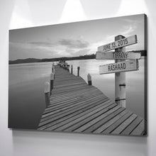 Load image into Gallery viewer, Lake Decor Pictures | Lake Dock Personalized Wall Art with Names | Personalized Family Wall Art | Canvas with Family Names