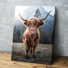 Load image into Gallery viewer, Highland Cow Picture Portrait Full Color | Highland Cow Wall Art Print Poster | Canvas Wall Art