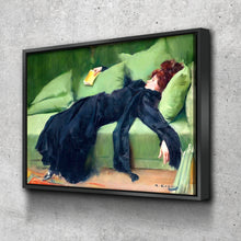 Load image into Gallery viewer, Decadent young woman, After the dance, Ramon Casas - Painting Art Print Female Portrait Vintage Poster Canvas Wall Art Décor Gift