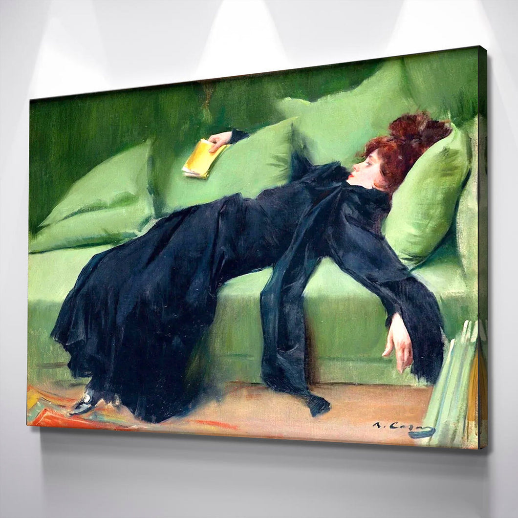 Decadent young woman, After the dance, Ramon Casas - Painting Art Print Female Portrait Vintage Poster Canvas Wall Art Décor Gift