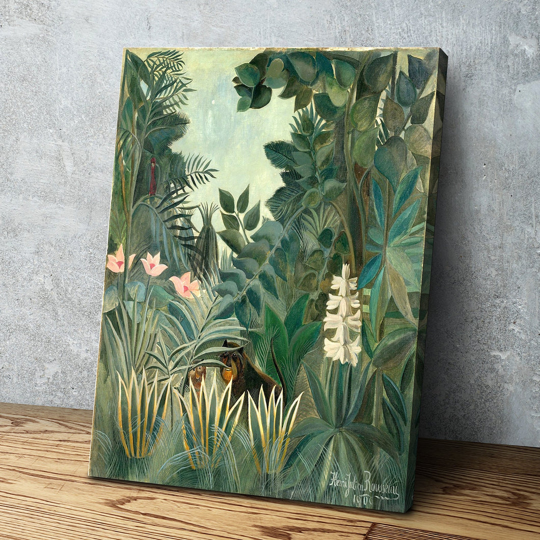 The Equatorial Jungle by Henri Rousseau Print Reproduction | Canvas Wall Art Print Poster