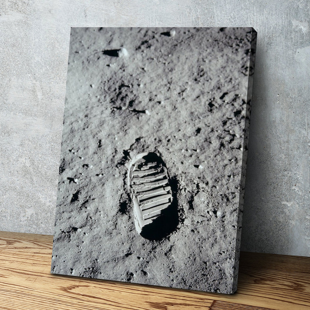 NASA Apollo 11 Boot Print Posters Space Travel Style Retro Vintage Canvas Wall Art Framed Print