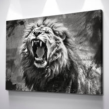 Load image into Gallery viewer, Lion Wall Art | Lion Canvas | Living Room Bedroom Canvas Wall Art Set | Black and White Lion Roar Stylized
