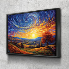 Load image into Gallery viewer, Starry Night Poster | Starry Night Canvas | Sky Galaxy Landscape Art Print | Living Room Bedroom Canvas Wall Art