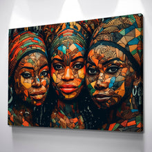 Load image into Gallery viewer, African Wall Art | Abstract African art | Canvas Wall Art | Three African Women Abstract V2