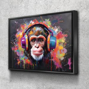 Graffiti Canvas Art | DJ Monkey Canvas Wall Art