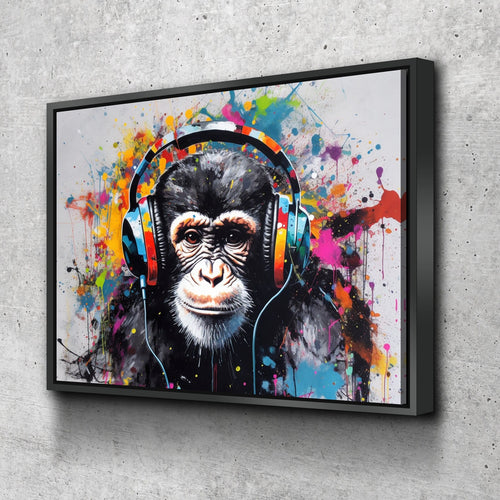 Graffiti Canvas Art | DJ Monkey Canvas Wall Art v2