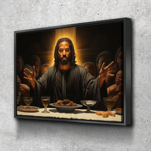 African American Wall Art | African Canvas Art | Canvas Wall Art | Black Jesus Last Supper v8