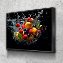 Load image into Gallery viewer, Kitchen Wall Art | Kitchen Canvas Wall Art | Kitchen Prints | Kitchen Artwork | Fruit Splash v2
