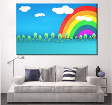 Load image into Gallery viewer, Kids Rainbow Wall Canvas Art